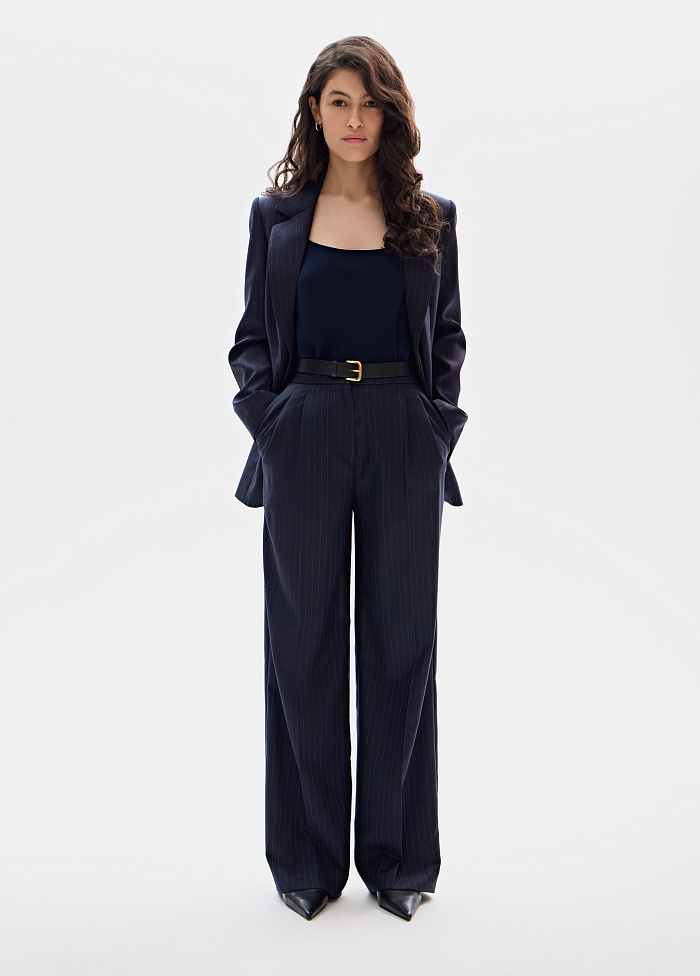 картинка Брюки  из шерсти в полоску от бренда Оксаны Лаврентьевой OLOLOL