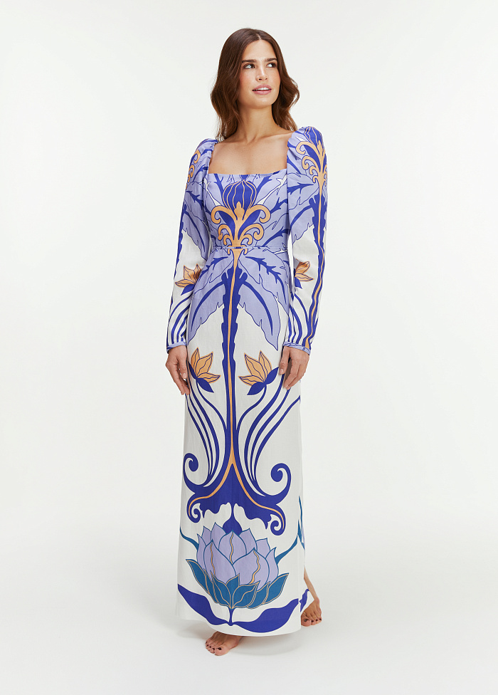 картинка Платье из вискозы и льна от бренда Оксаны Лаврентьевой OLOLOL