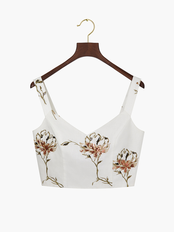 картинка Топ с вышивкой и пайетками от бренда Оксаны Лаврентьевой OLOLOL