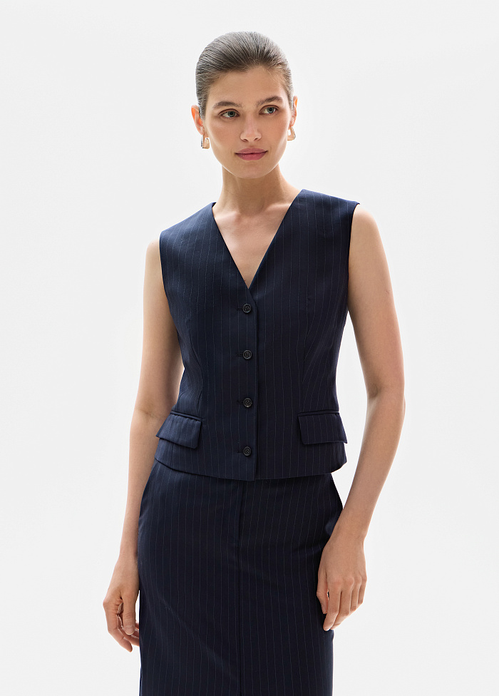 картинка Жилет  из шерсти в полоску от бренда Оксаны Лаврентьевой OLOLOL