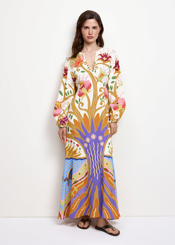 картинка Платье изо льна и вискозы от бренда Оксаны Лаврентьевой OLOLOL