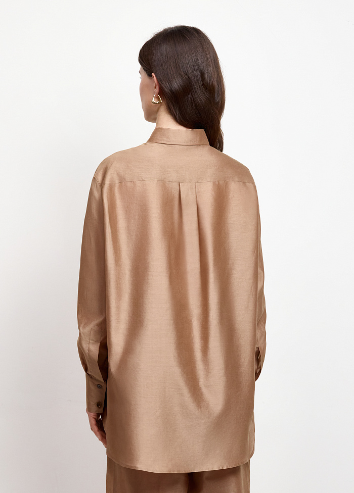 картинка Блузка из шелка и хлопка от бренда Оксаны Лаврентьевой OLOLOL