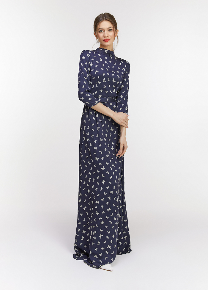картинка Платье вечернее из шелка с бантом от бренда Оксаны Лаврентьевой OLOLOL