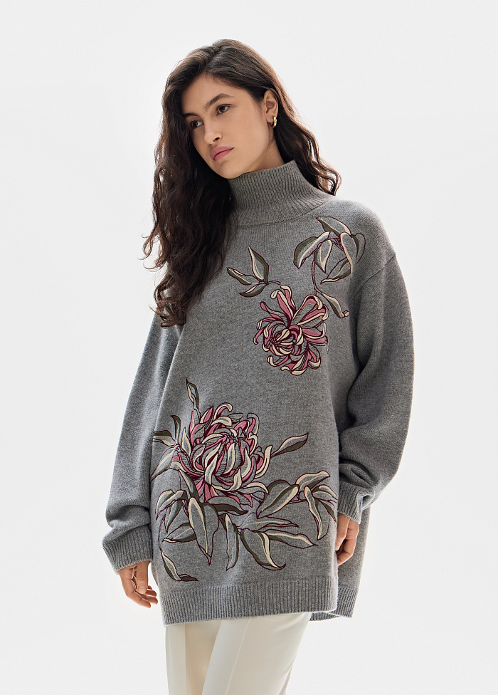 картинка Свитер вязаный из шерсти и кашемира от бренда Оксаны Лаврентьевой OLOLOL