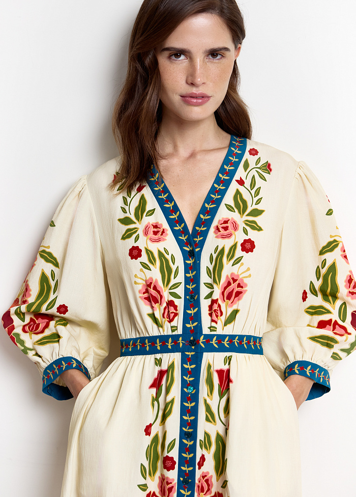 картинка Платье изо льна и вискозы от бренда Оксаны Лаврентьевой OLOLOL