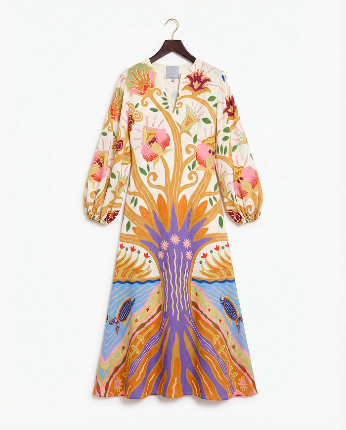 картинка Платье изо льна и вискозы от бренда Оксаны Лаврентьевой OLOLOL