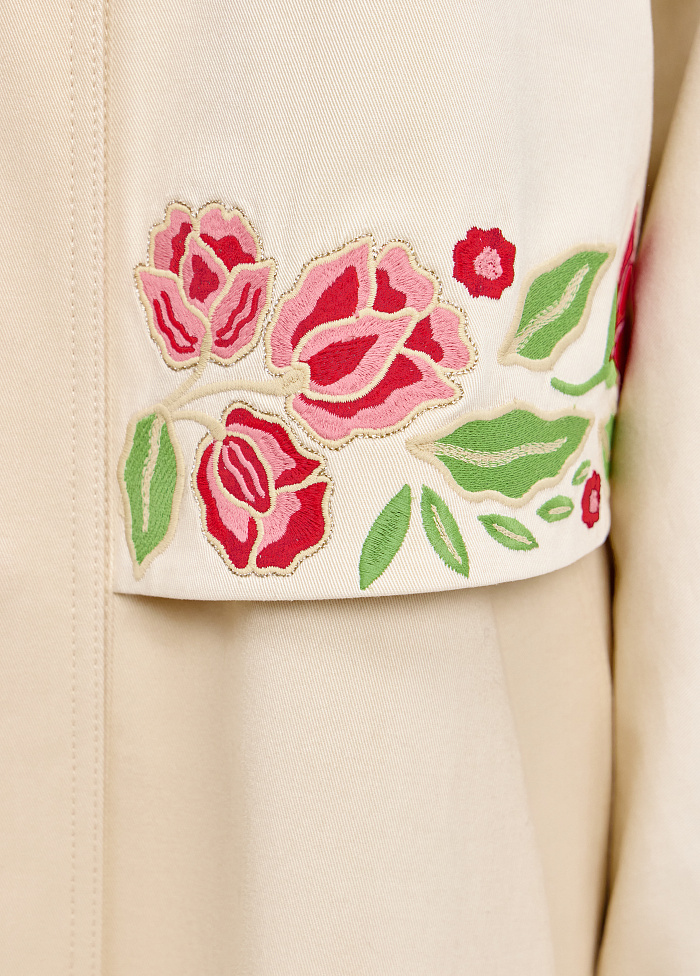 картинка Плащ из хлопка c вышивкой от бренда Оксаны Лаврентьевой OLOLOL