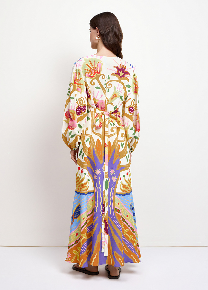 картинка Платье изо льна и вискозы от бренда Оксаны Лаврентьевой OLOLOL