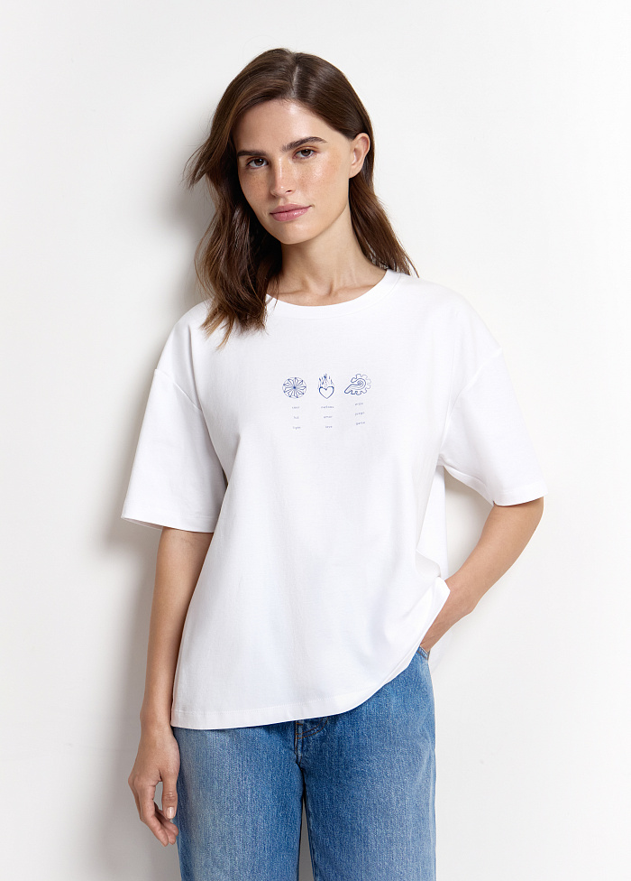 картинка Футболка из хлопка от бренда Оксаны Лаврентьевой OLOLOL