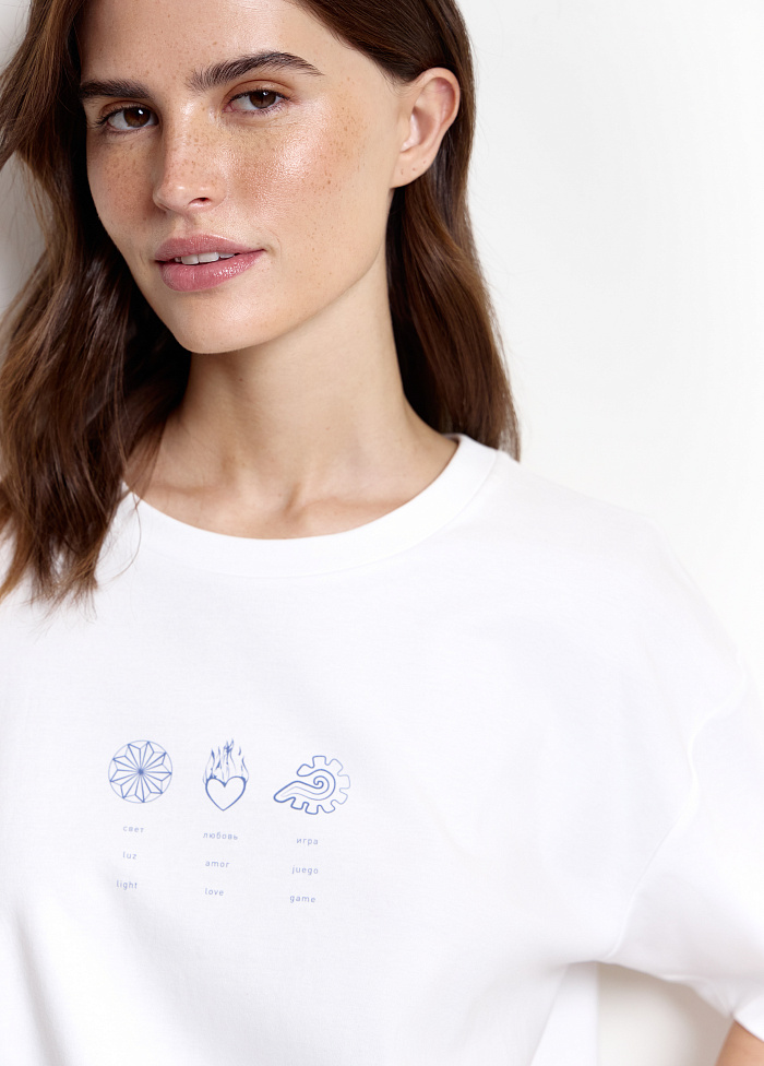 картинка Футболка из хлопка от бренда Оксаны Лаврентьевой OLOLOL