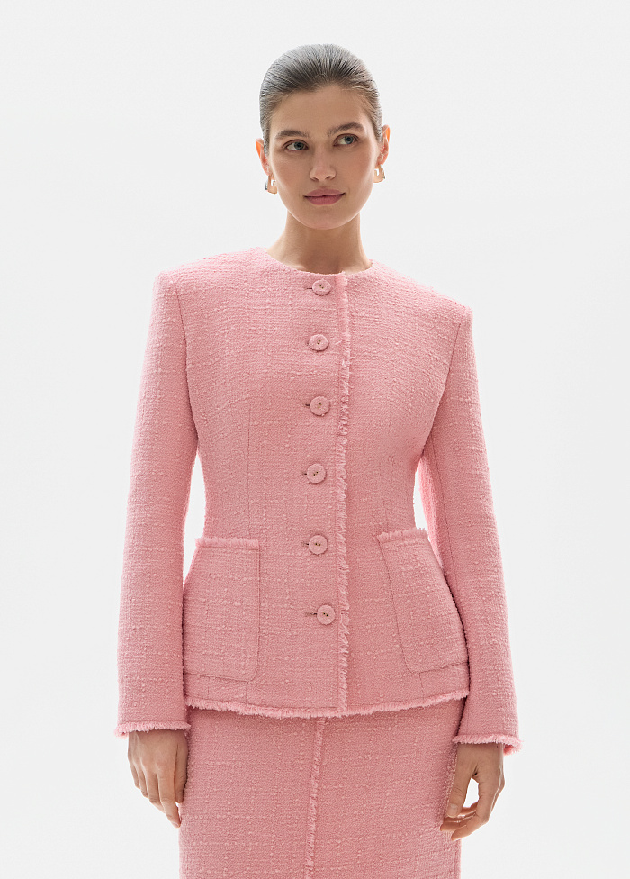 картинка Жакет из розового твида от бренда Оксаны Лаврентьевой OLOLOL