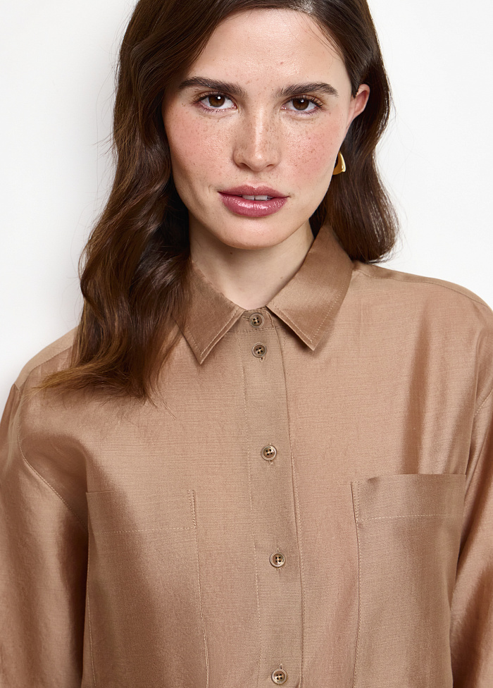 картинка Блузка из шелка и хлопка от бренда Оксаны Лаврентьевой OLOLOL