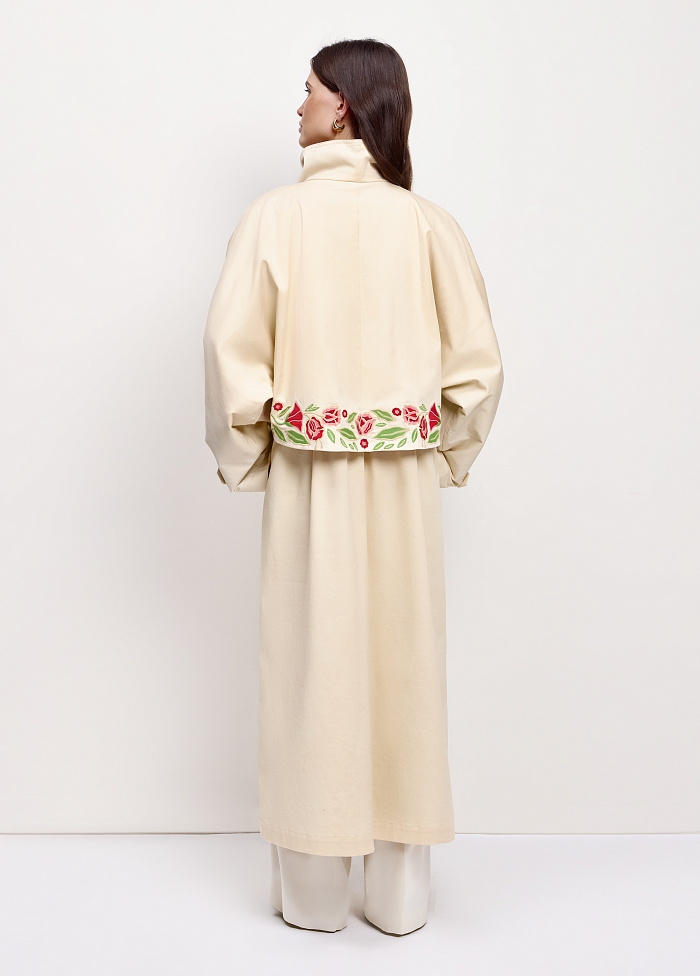 картинка Плащ из хлопка c вышивкой от бренда Оксаны Лаврентьевой OLOLOL