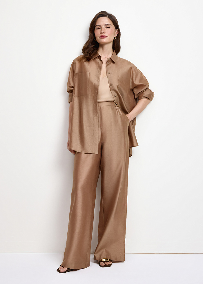 картинка Брюки из шелка и хлопка от бренда Оксаны Лаврентьевой OLOLOL