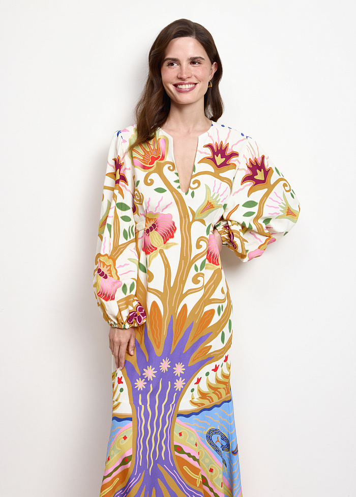 картинка Платье изо льна и вискозы от бренда Оксаны Лаврентьевой OLOLOL