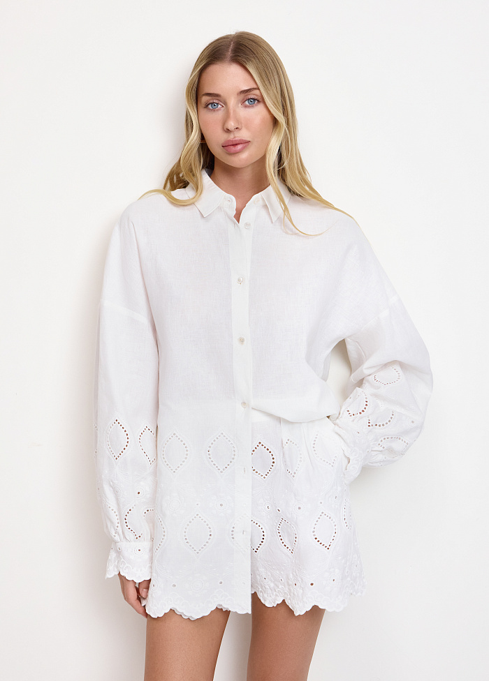 картинка Рубашка из хлопка и льна от бренда Оксаны Лаврентьевой OLOLOL